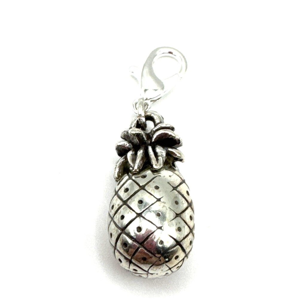 Brighton Hawaii State Pineapple Aloha Detailed Garden Custom Silver Clip Charm